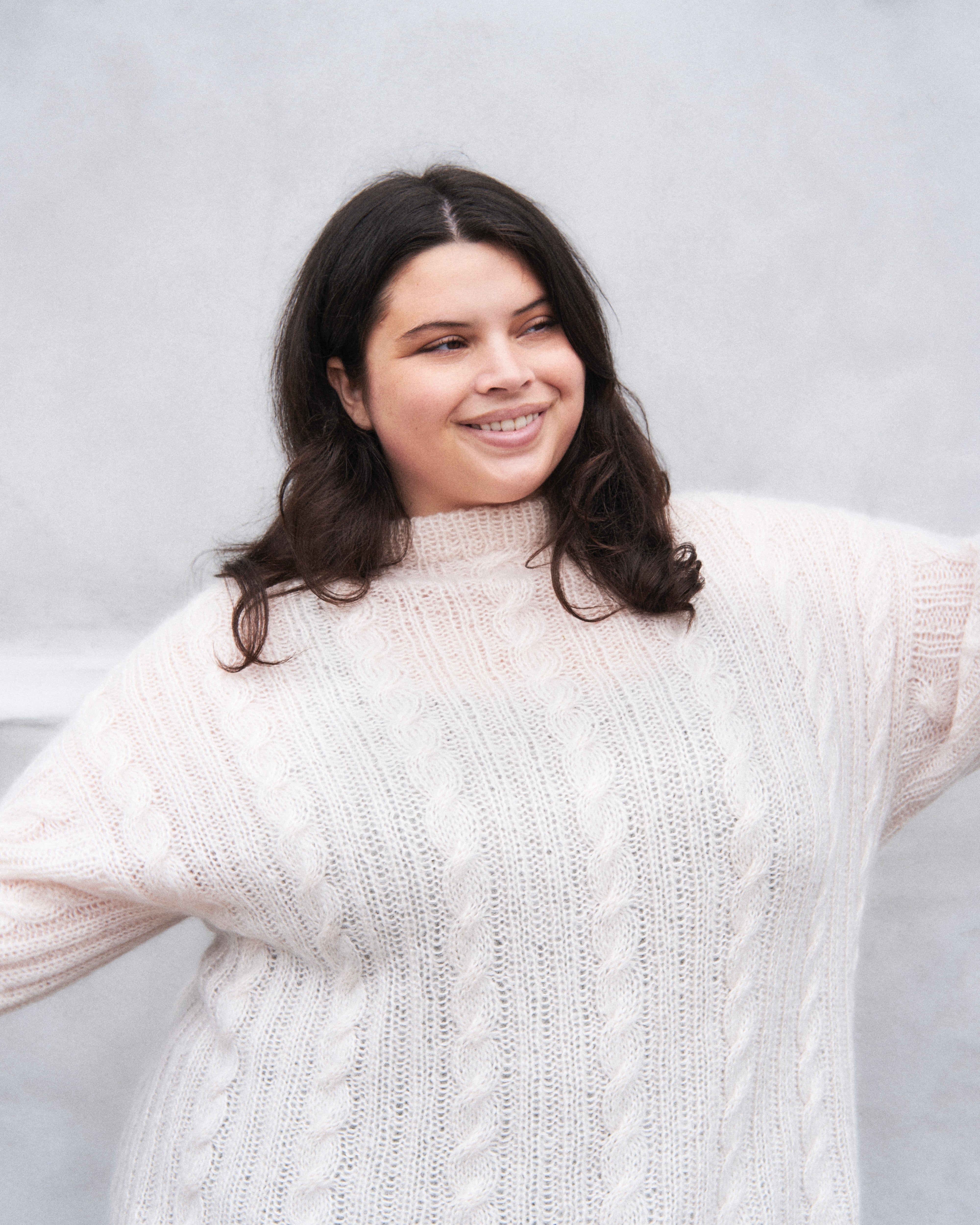 Ribbed Cable Sweater<br>