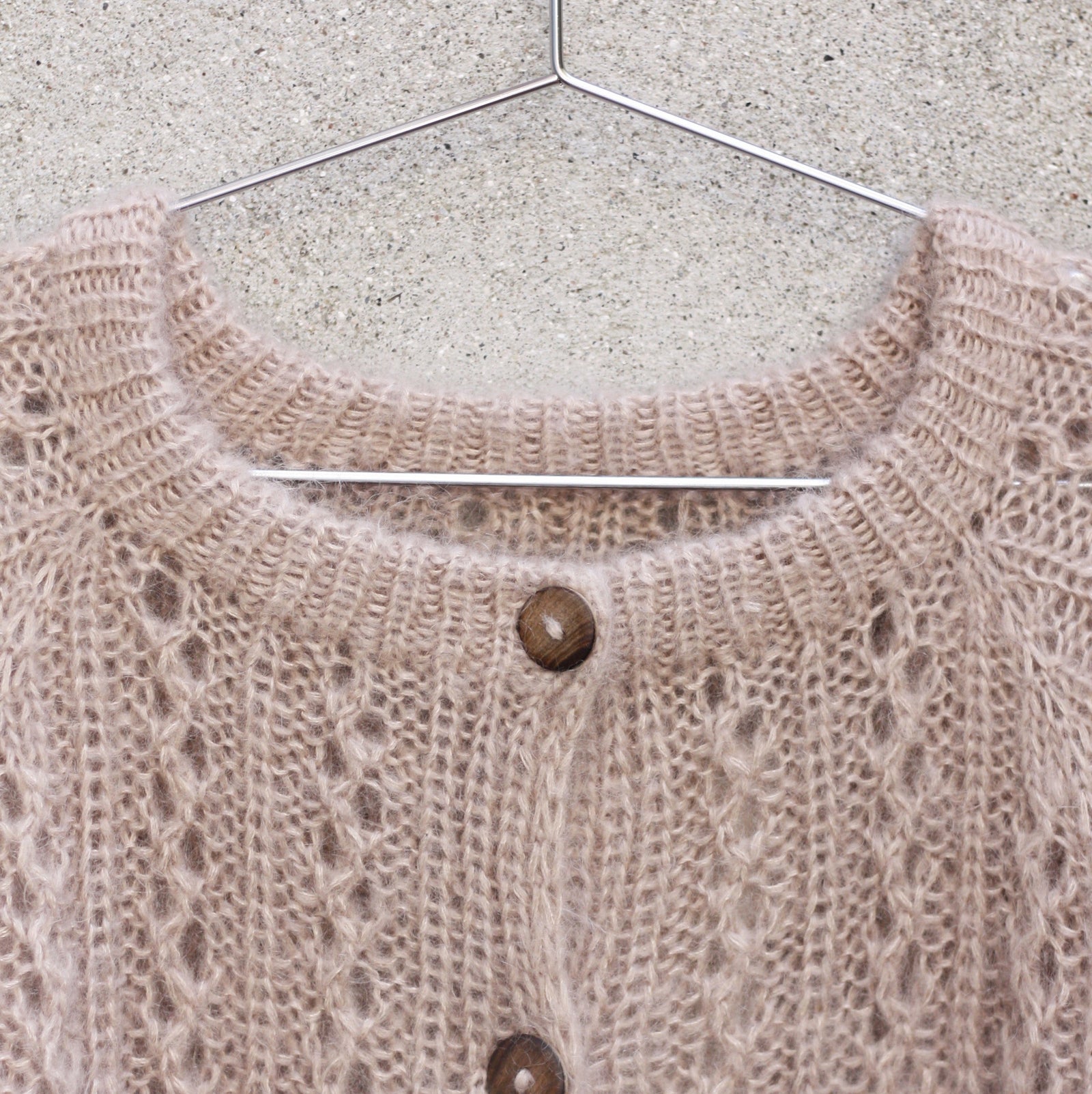 cardigan in waffle-knit cotton stretch in WASHED BLACK