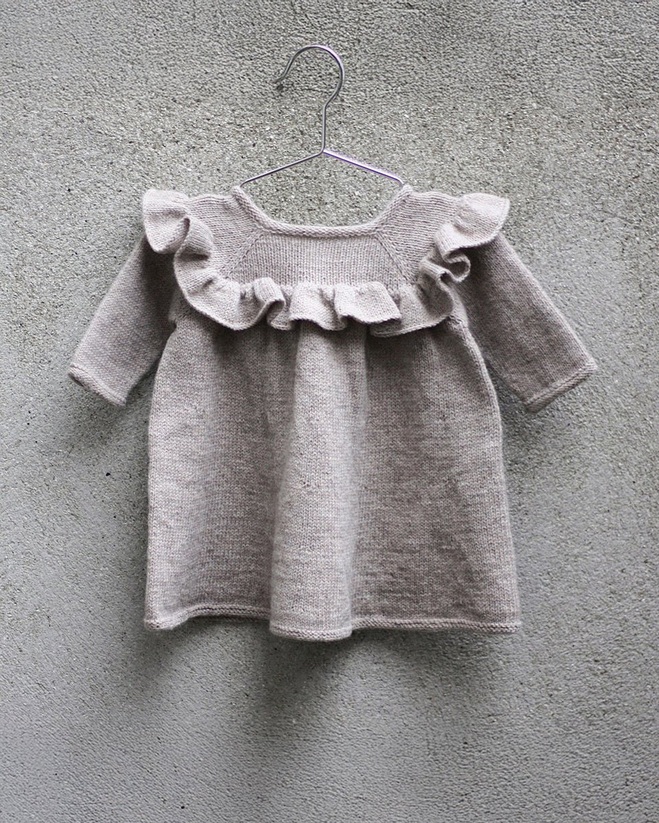 knit ruffle dress Ruffle Hem Knit Midi Dress-Light Taupe L