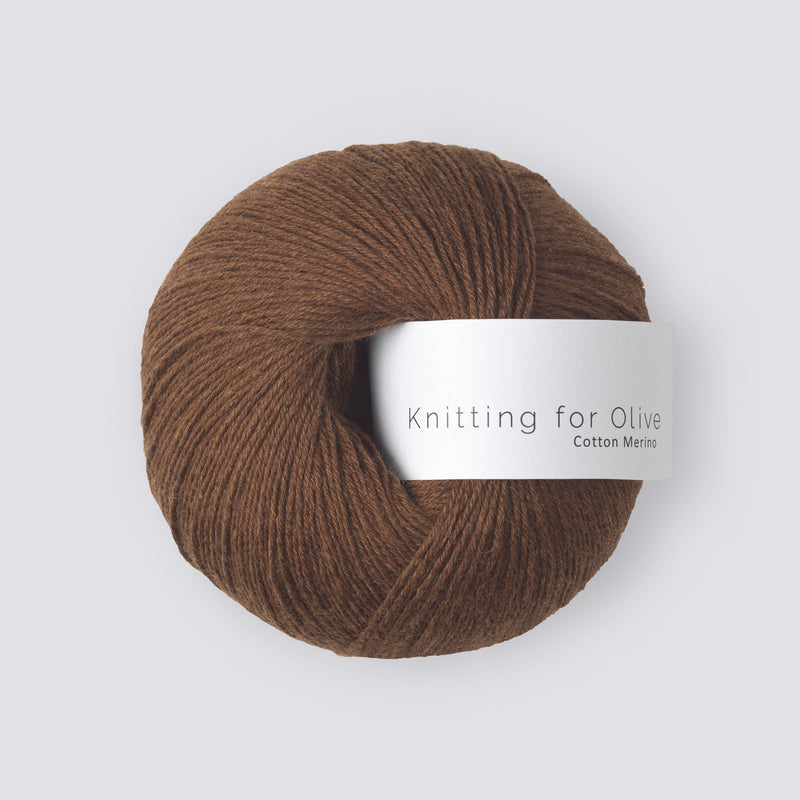 Stricken für Olive Cotton Merino - Dark Cognac